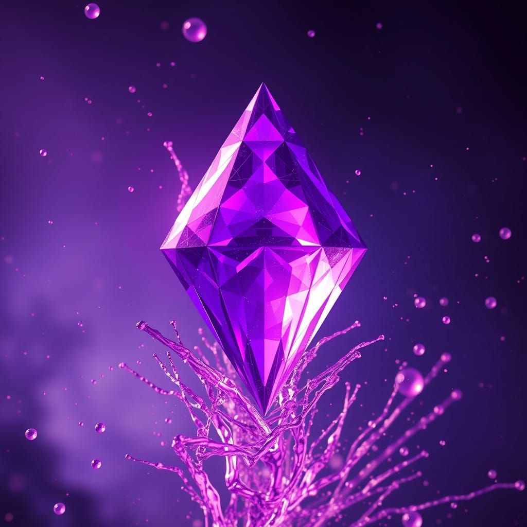 Purple Diamond in Vibrant Fantasy Art
