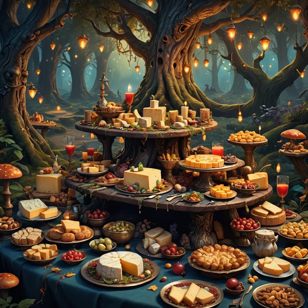 Ornate Cheese Feast in Fantastical Forest