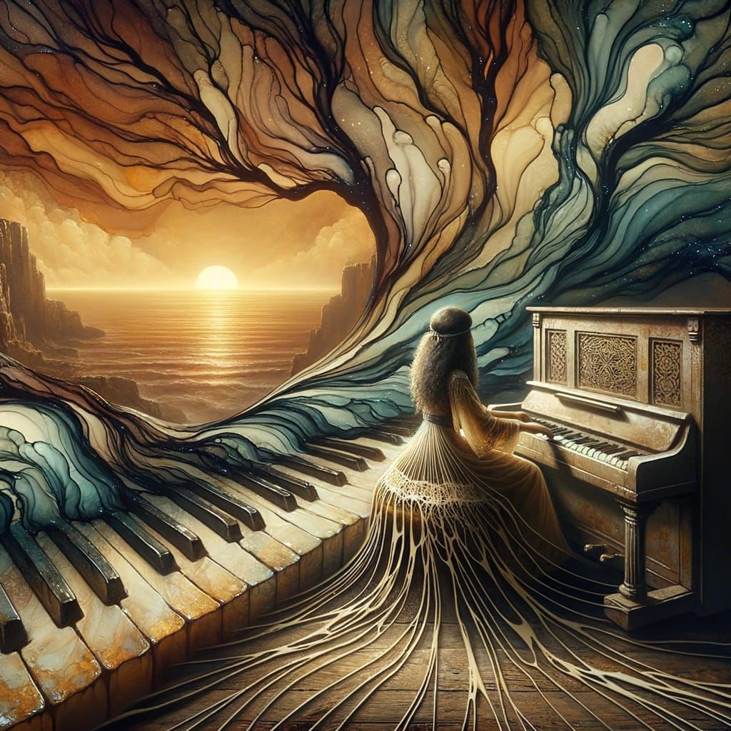 A captivating dreamscape painting with the essence of postmo...