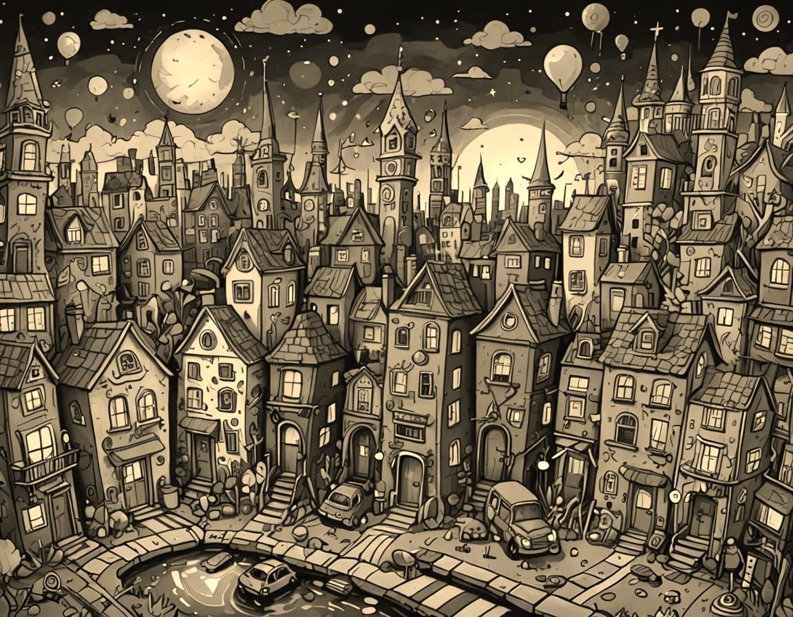 Doodle City: A Sketchy Fantasy Landscape