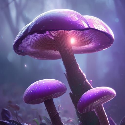 Glittering Purple Mushroom Concept Art