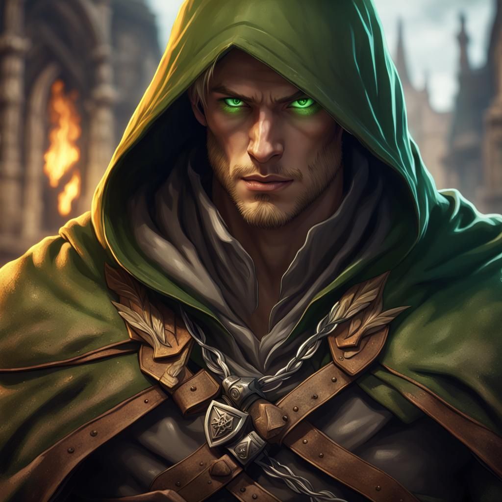 Fantasy Male Rogue in Detailed Digital Painting