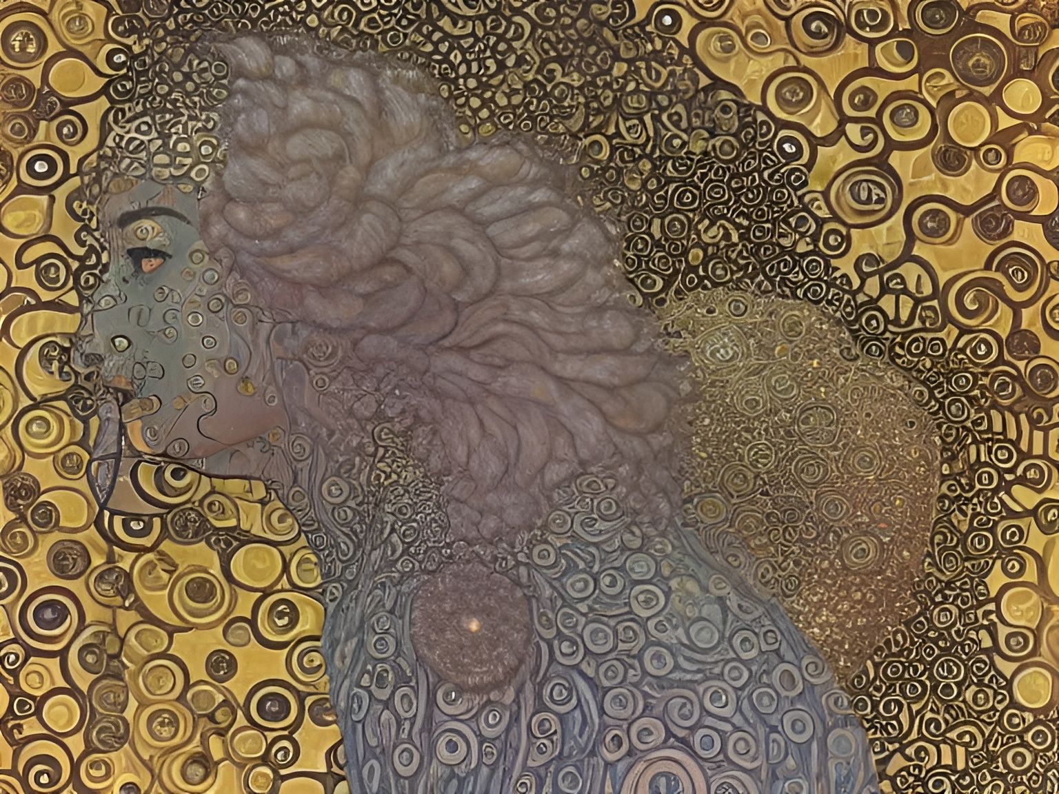 Fractal Decoupage of Hybrid Car with Klimt Style