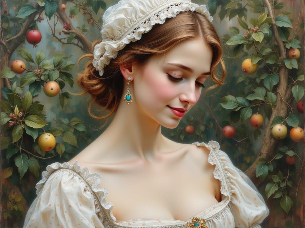 Anne Hathaway Portrait in Oil Painting Style