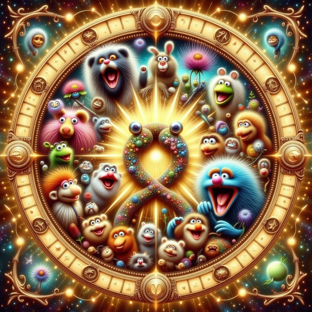 Muppets Zodiac Wheel in Whimsical Jim Henson Style