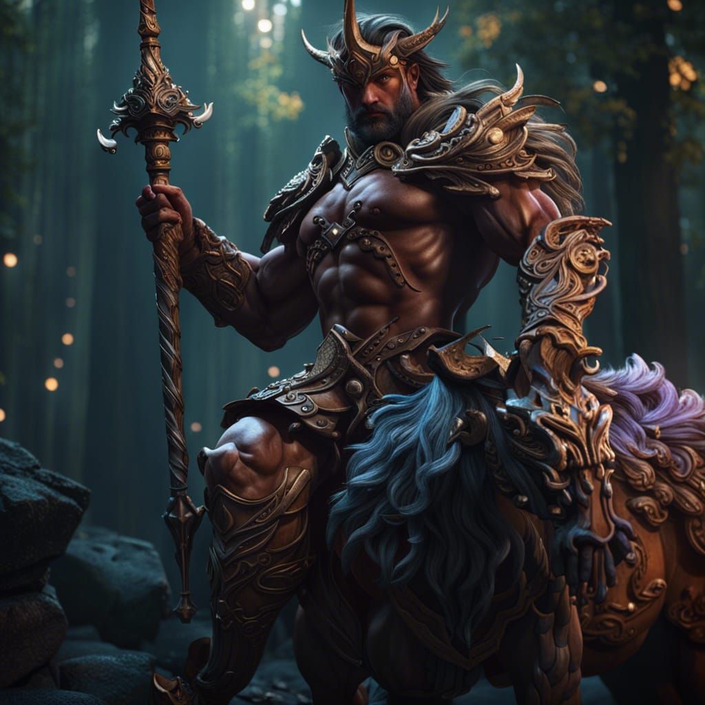Centaur Guardian with Sword: Fantasy Concept Art