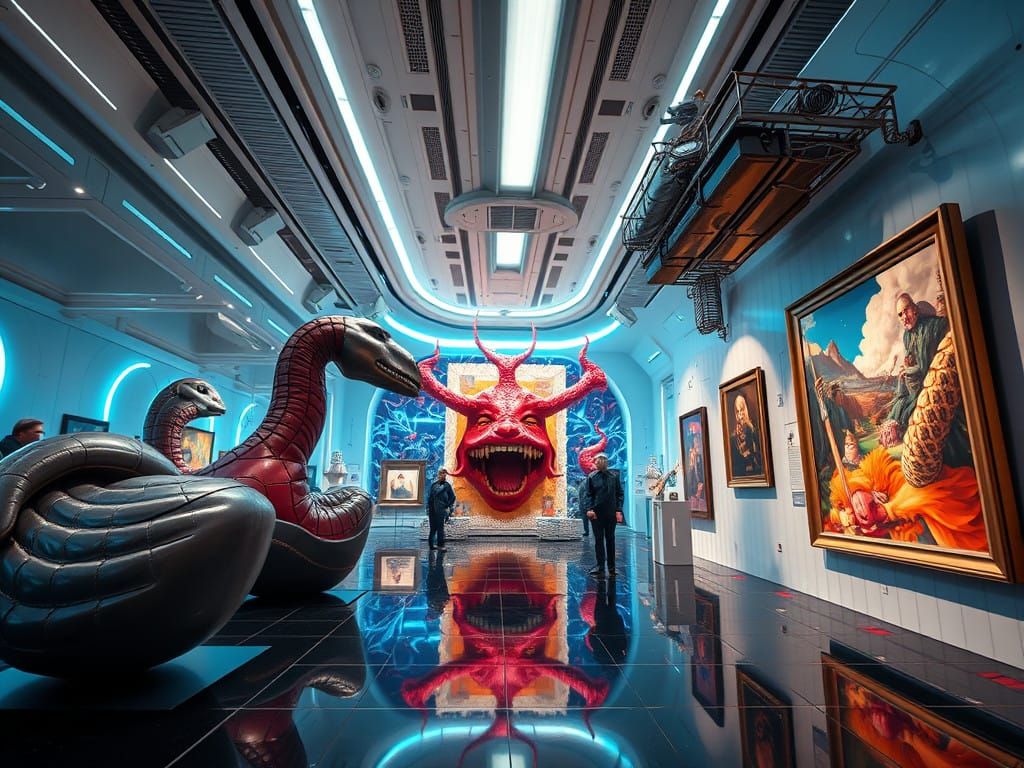 Bizarre Surrealist Art in a Futuristic Museum