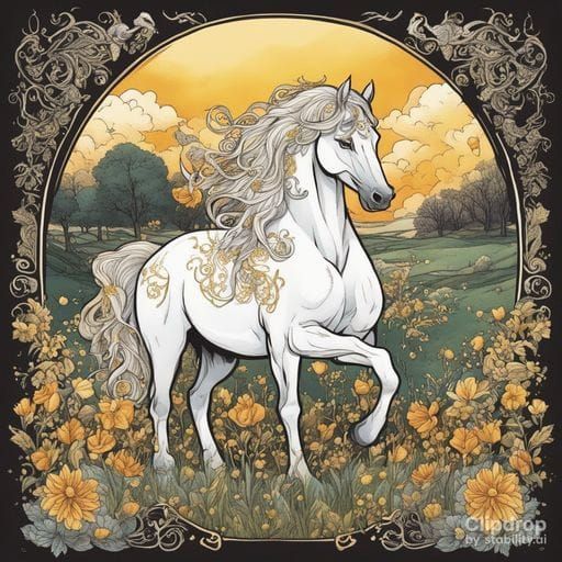 Epona: A Horse in a Grassy Field