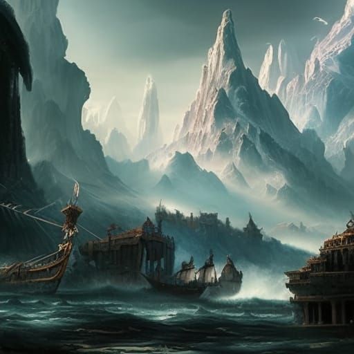 Circassians Leaving Homeland: Detailed Matte Painting