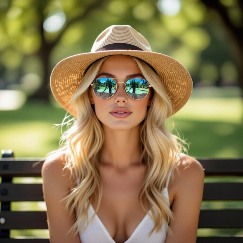 Serene Blonde Woman in Sunlight: Naturalistic Photography