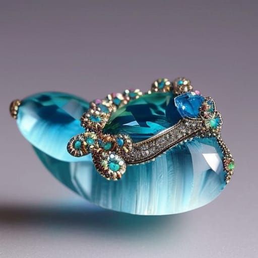 Aquamarine Gemstone Butterfly: Hyperdetailed Cosmic Illustra...