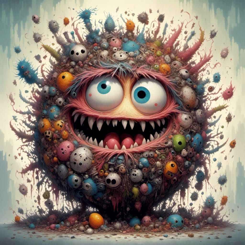 Angry Trash Egg in Simon Bisley Comic Style