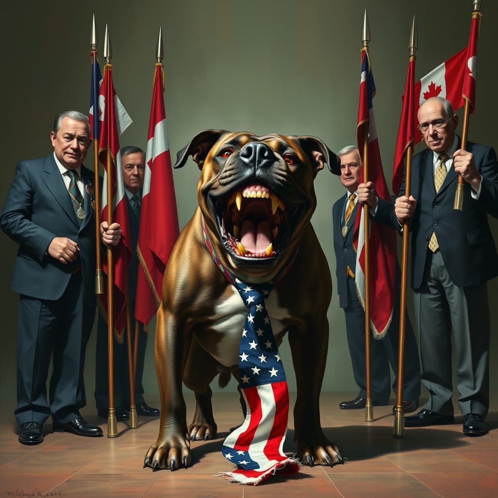 Global Leaders Confront a Fierce, Rabid American Pit Bull in...