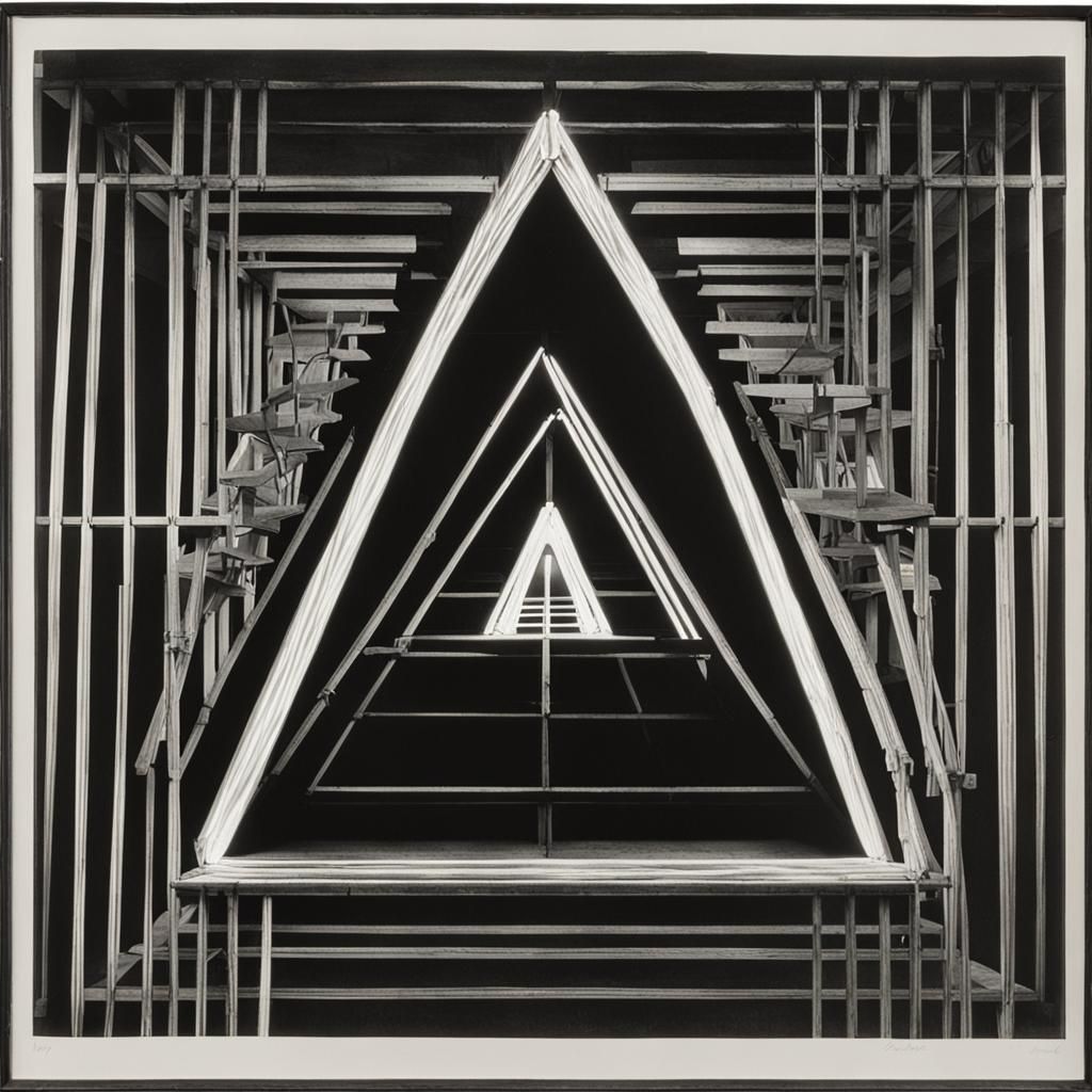 Neon Pyramid: Blossfeldt-Inspired Geometric Photo