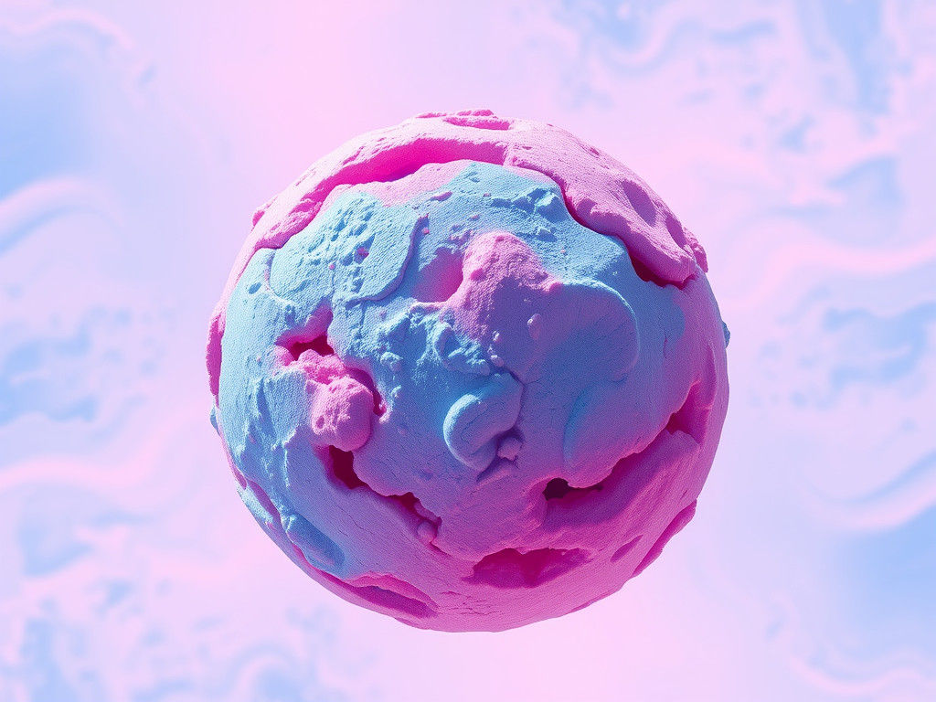 Minimalist Earth Art in Blue and Pink HDR