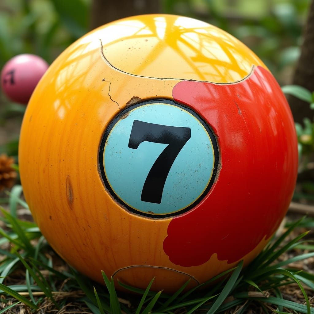 Stylized Bingo Ball with Number 7