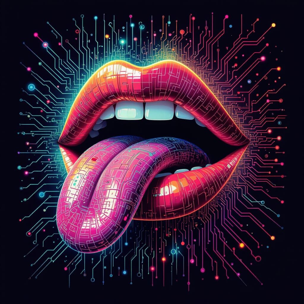 Surreal Electronic Tongue Tasting Emotions in Digital Painti...