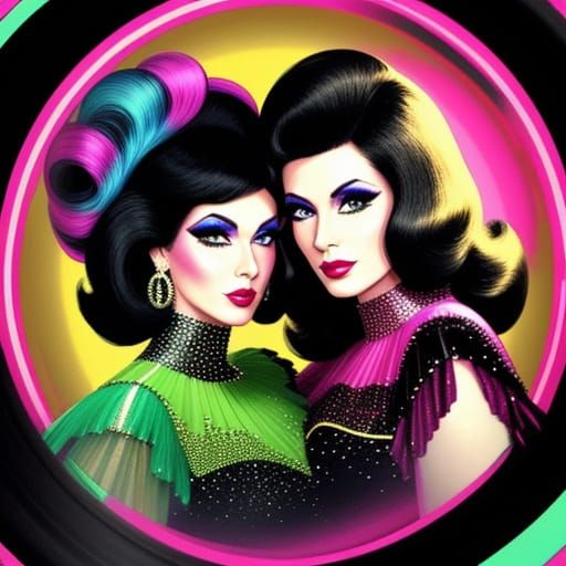 Glamorous Disco Era Couple in Retro Portrait Style