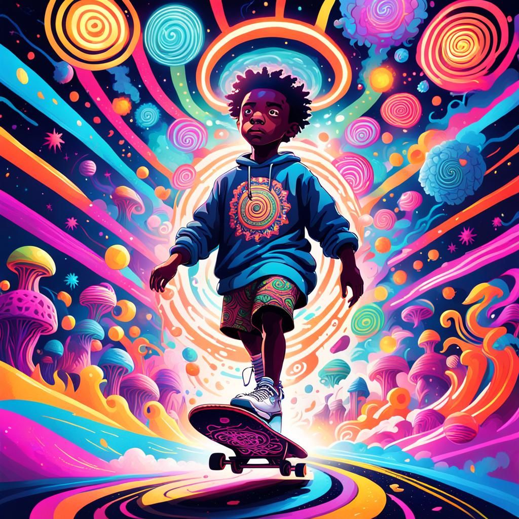 Psychedelic Afrofuturistic Vision: Skate Depot Departure