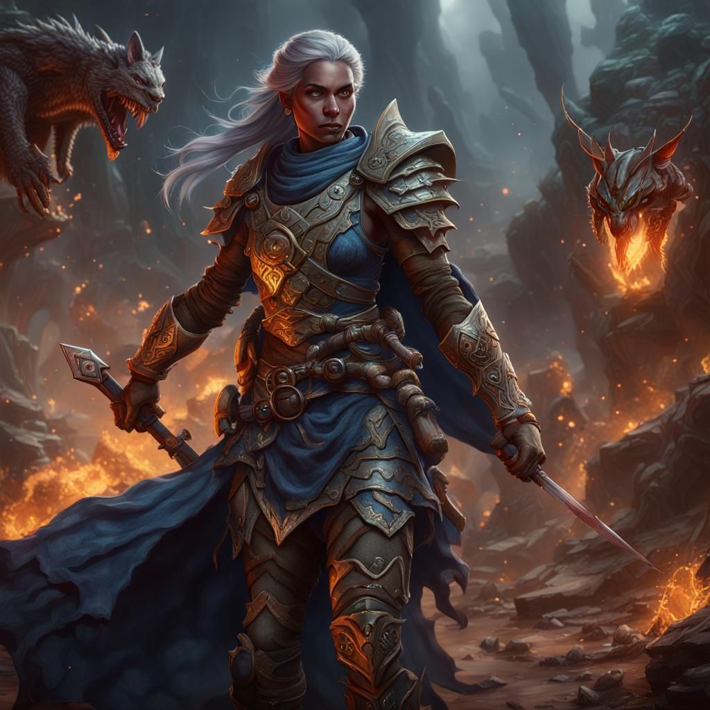 Female Shadar-Kai Warrior: Fantasy Concept Art