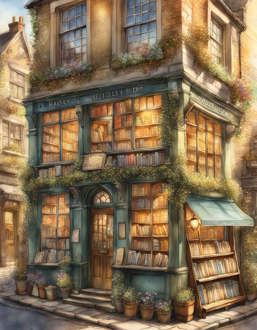 Quaint Brambly Hedge Bookshop Illustration
