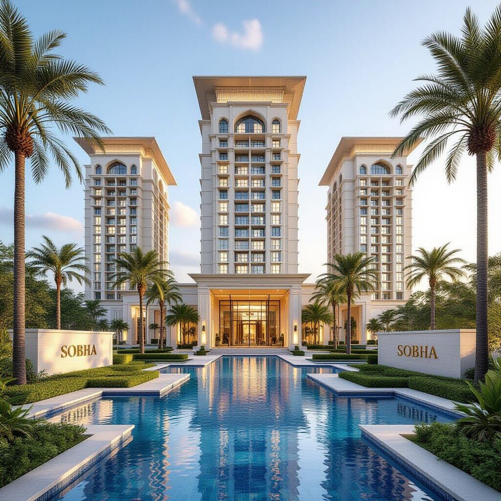 Luxurious Sobha Residential Tower at Sunset