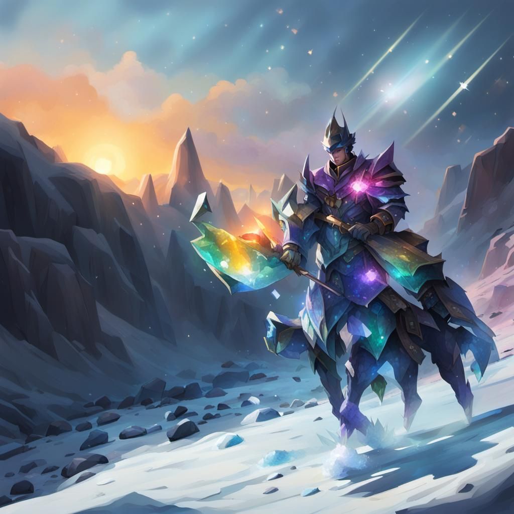 Crystalline Figure Casting Dramatic Shadows