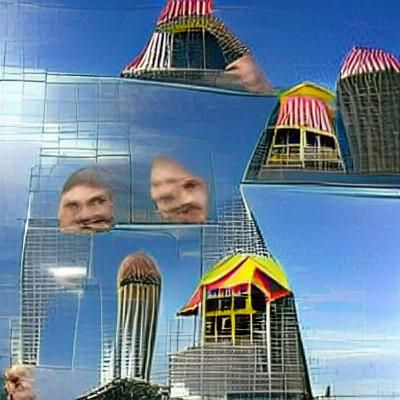 Surreal Skyscraper of Funhouse Mirrors