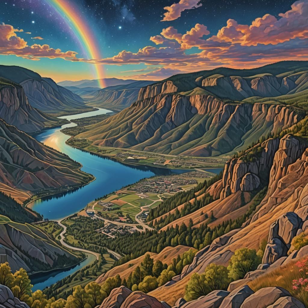 British Columbia Landscape in Astral Cosmic Style