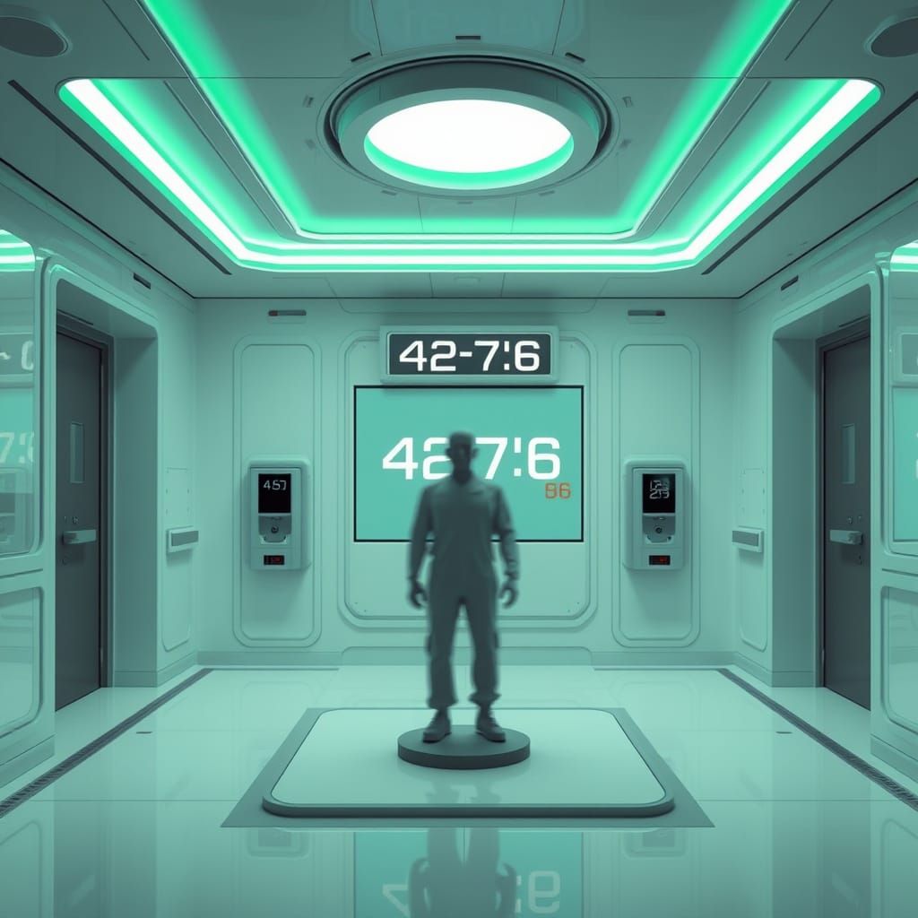 Unsettling Futuristic Interrogation Room in Digital Art Styl...