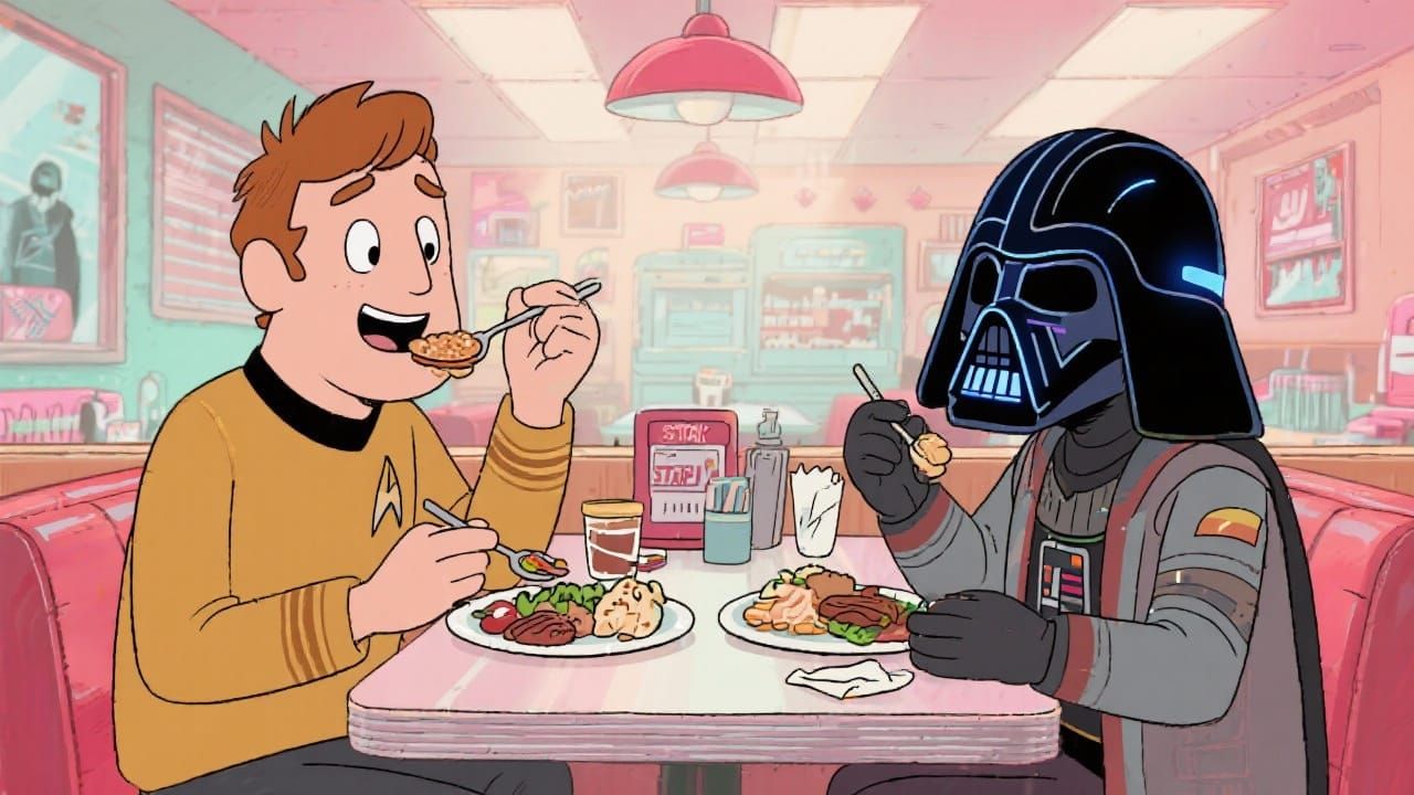 Star Trek vs Star Wars Fans Meet at a Diner
