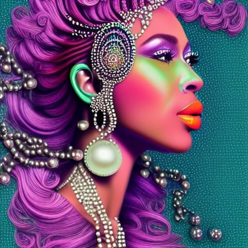 Hyper-Realistic Collage Illustration of a Delicate Face