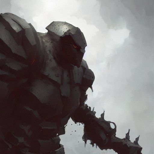 Sinister Iron Golem Digital Artwork