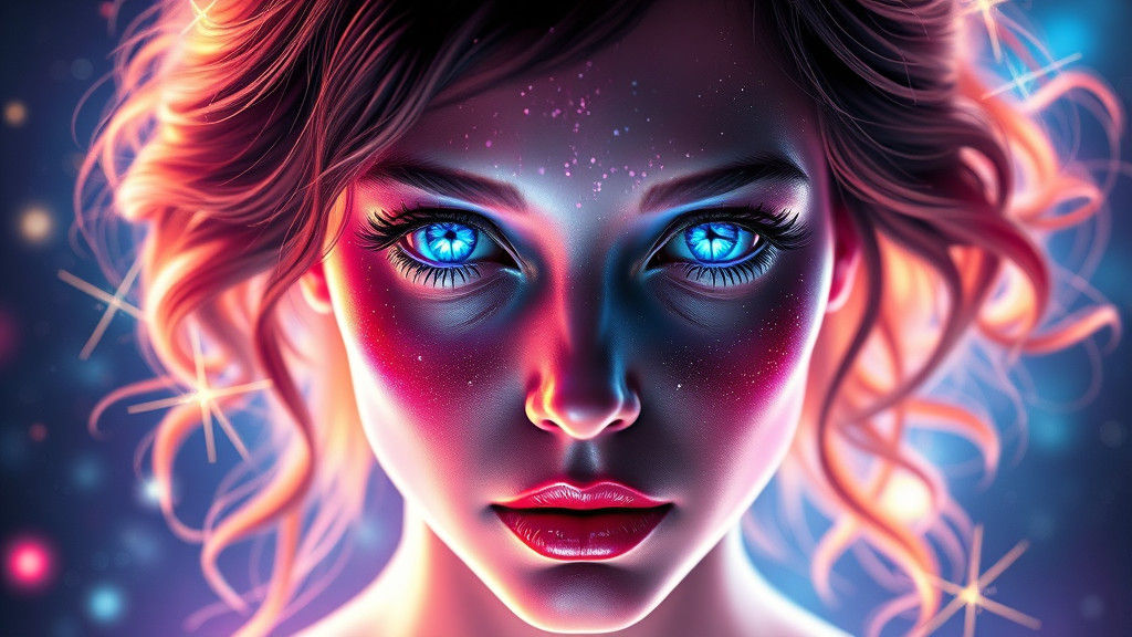 Holographic 3D Citrine Gemstone in Star Gate