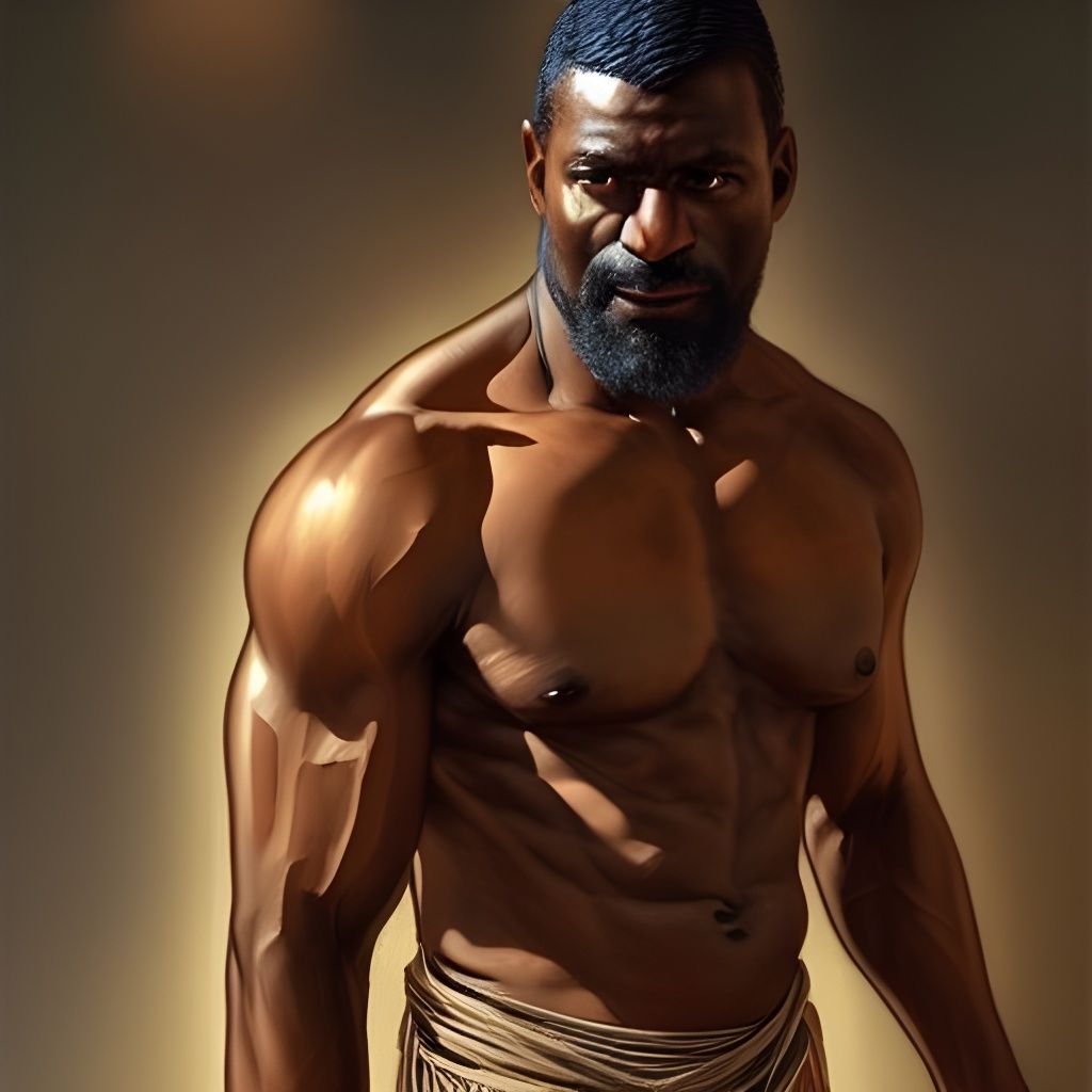 Egyptian Man Portrait in Ancient Bazaar