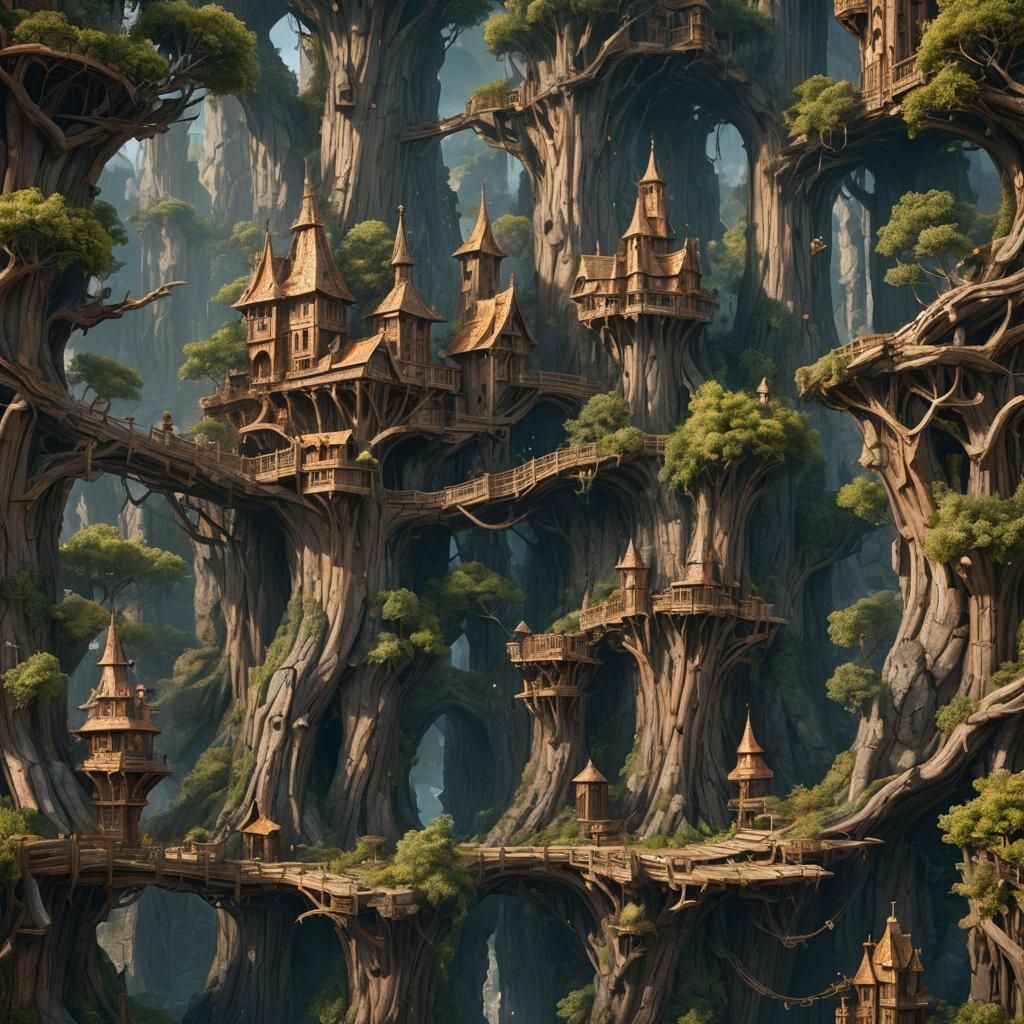 Detailed Matte Painting of Wood in Deep Color