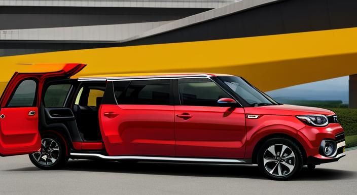 Red Kia Soul Party Limousine Conversion