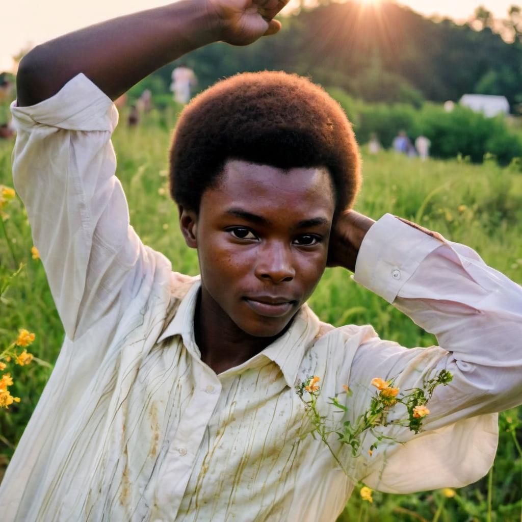 Hippy Dancing at Woodstock: a Cinematic Film Still
