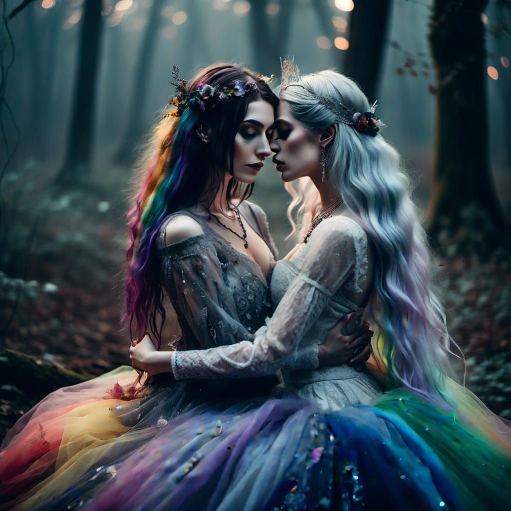 Lesbian Princess Romance in a Fantasy Forest