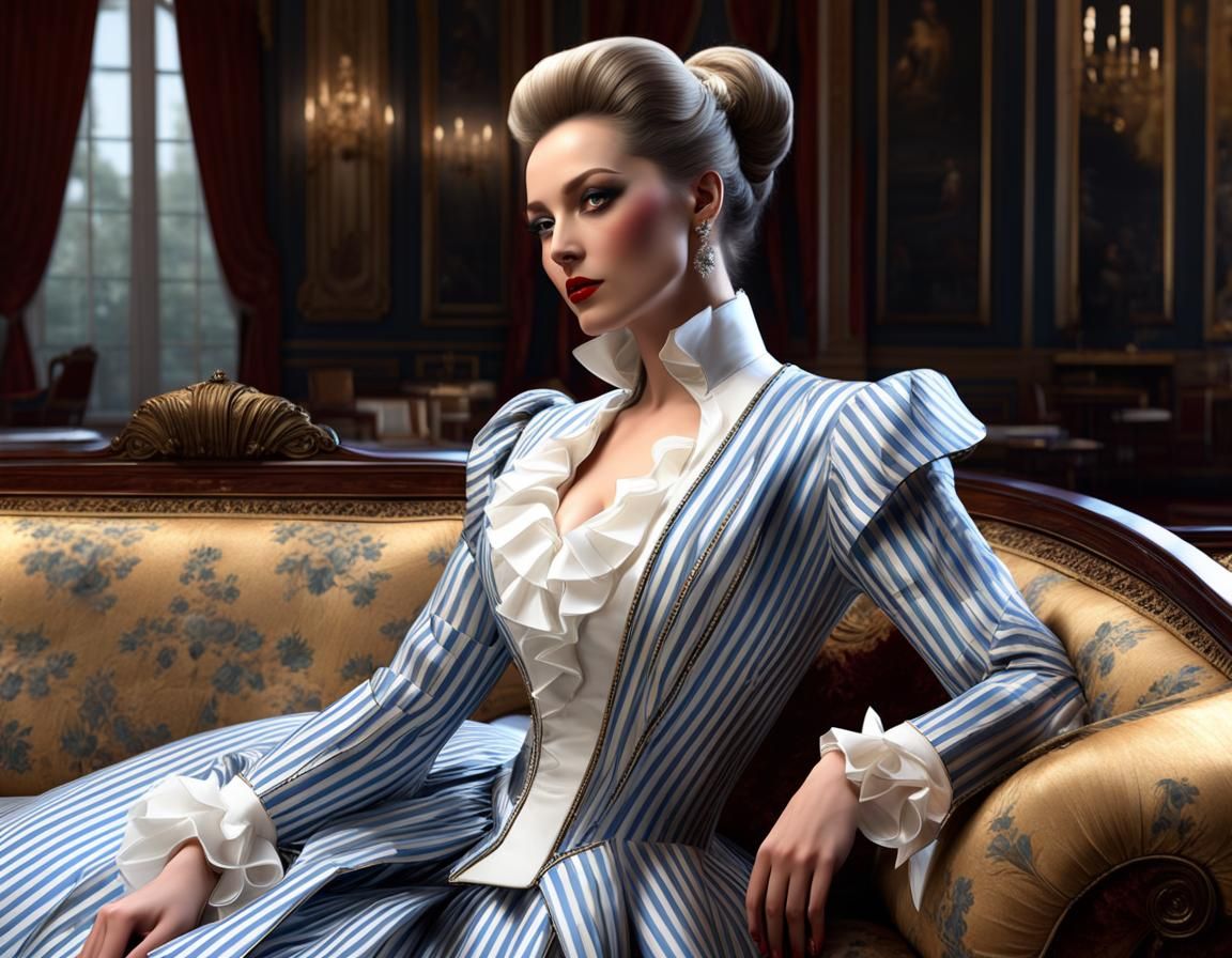 19th Century Bourgeoise in Silk Dress, Volumetric Lighting