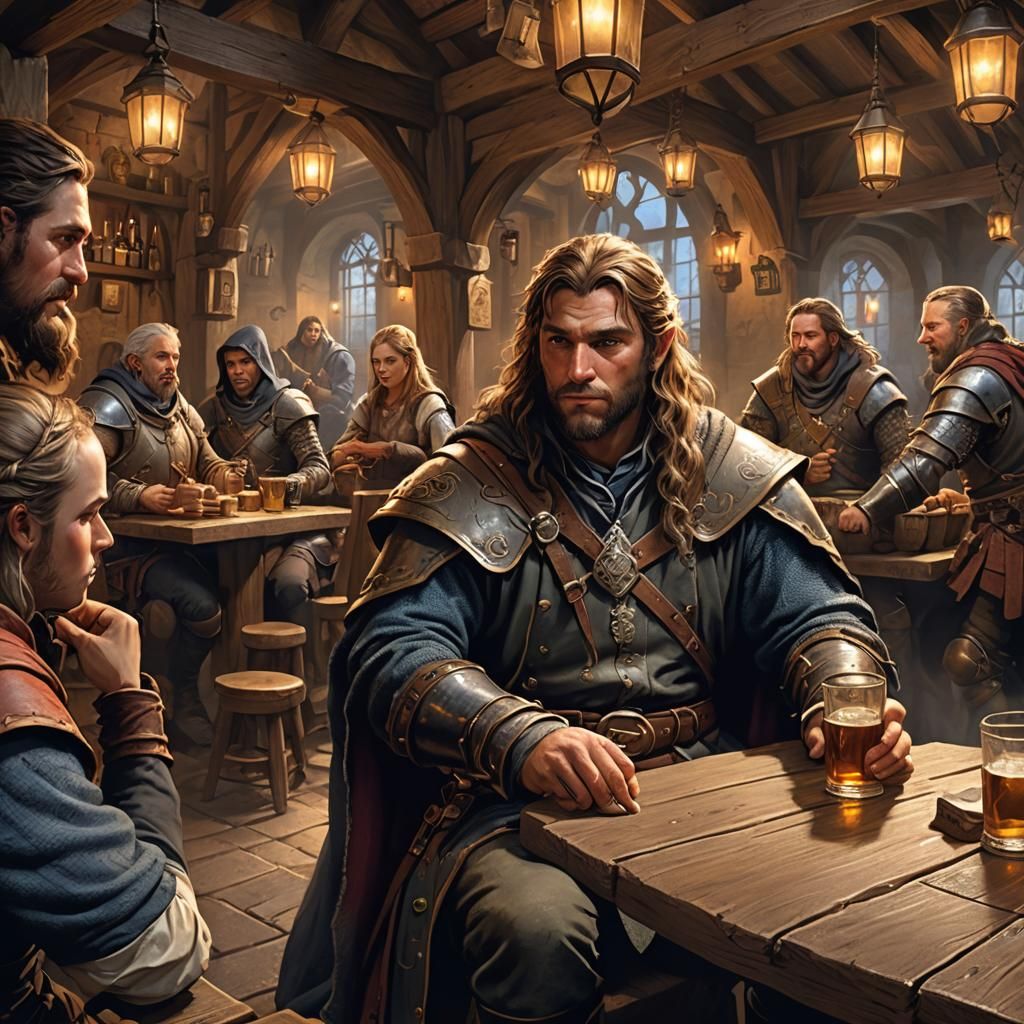 Fantasy Party Prepares for Adventure in Cozy Tavern