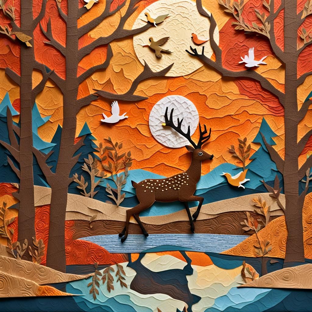 Fall Paper Collage Art