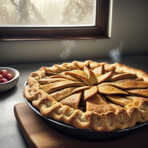 Delicious Apple Pie Cooling on Windowsill