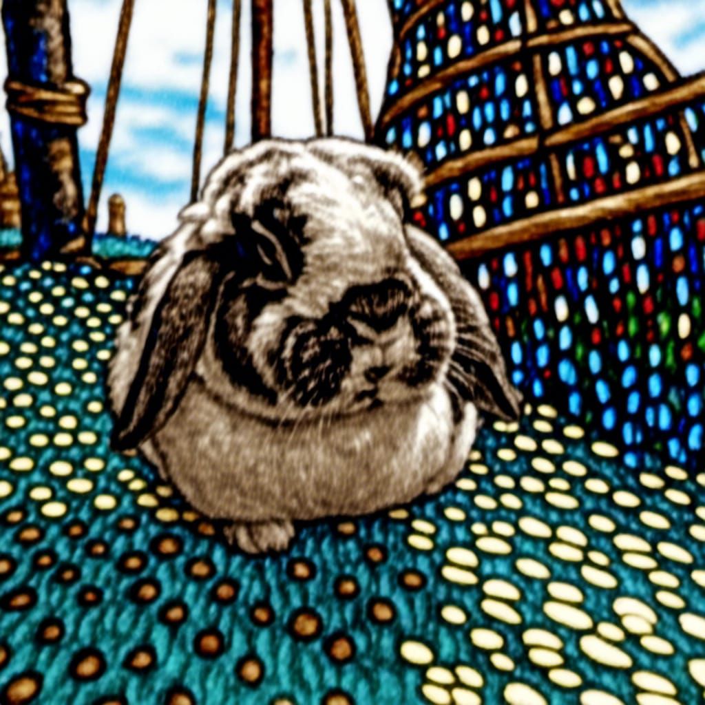 Pirate Rabbit on Ship: Detailed Matte Painting