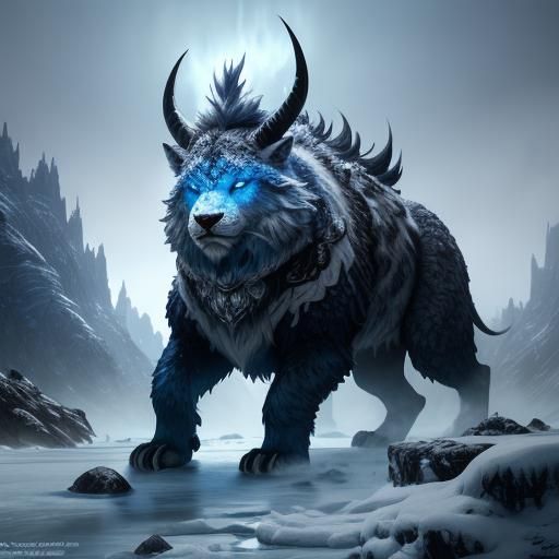 Fantasy Hybrid Creature in Mountainous Habitat