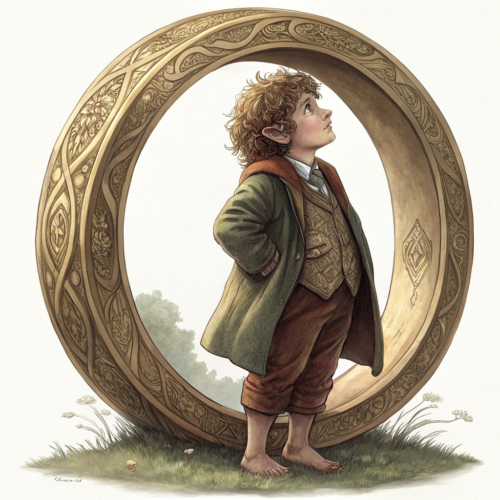 Hobbit Man Inside Detailed Ring
