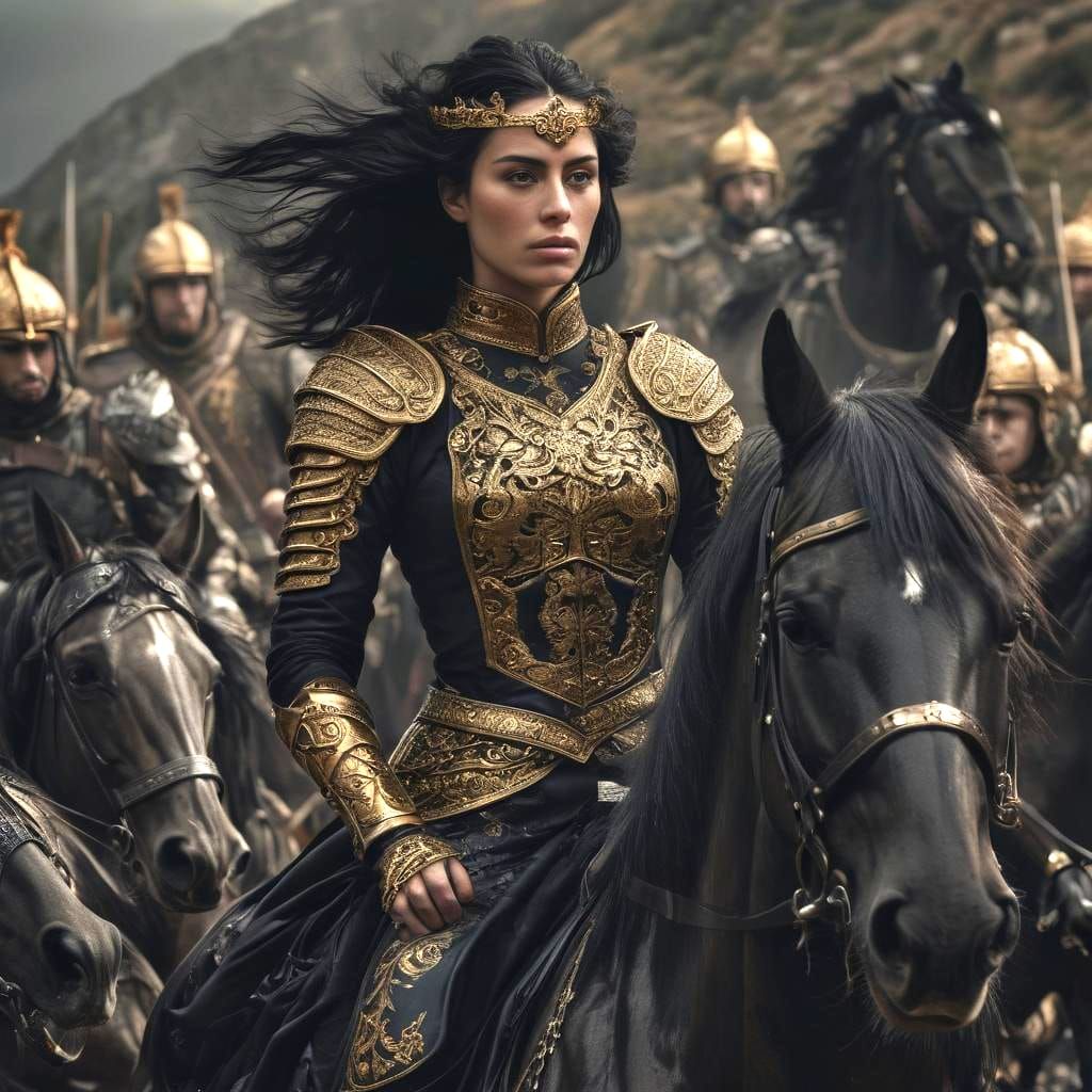 Queen Tamar Leads Army on Majestic Horse