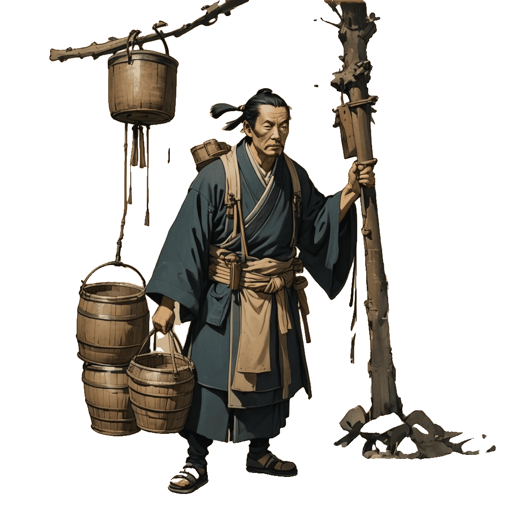 Anime Portrait: Ancient Chinese Porter with Buckets