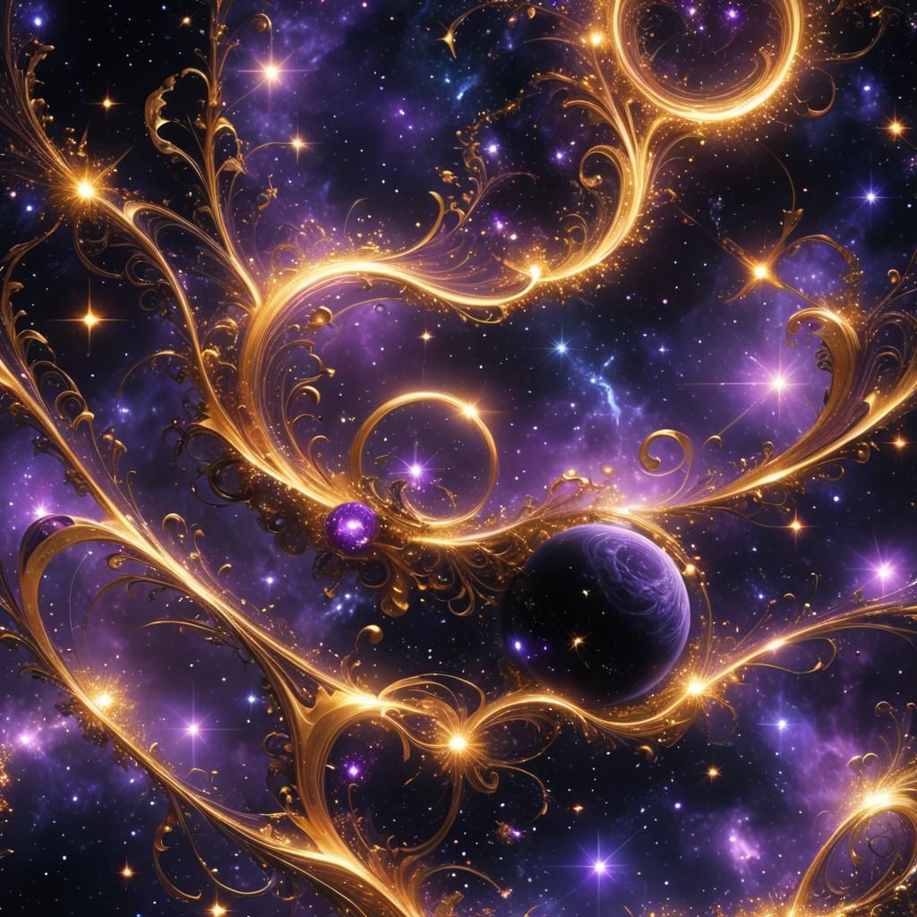 Galactic Music with Magical Sparkles in 8K