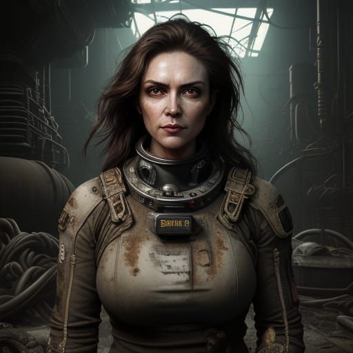 Cosmic Horror Astronautess in Distressed Industrial Landscap...